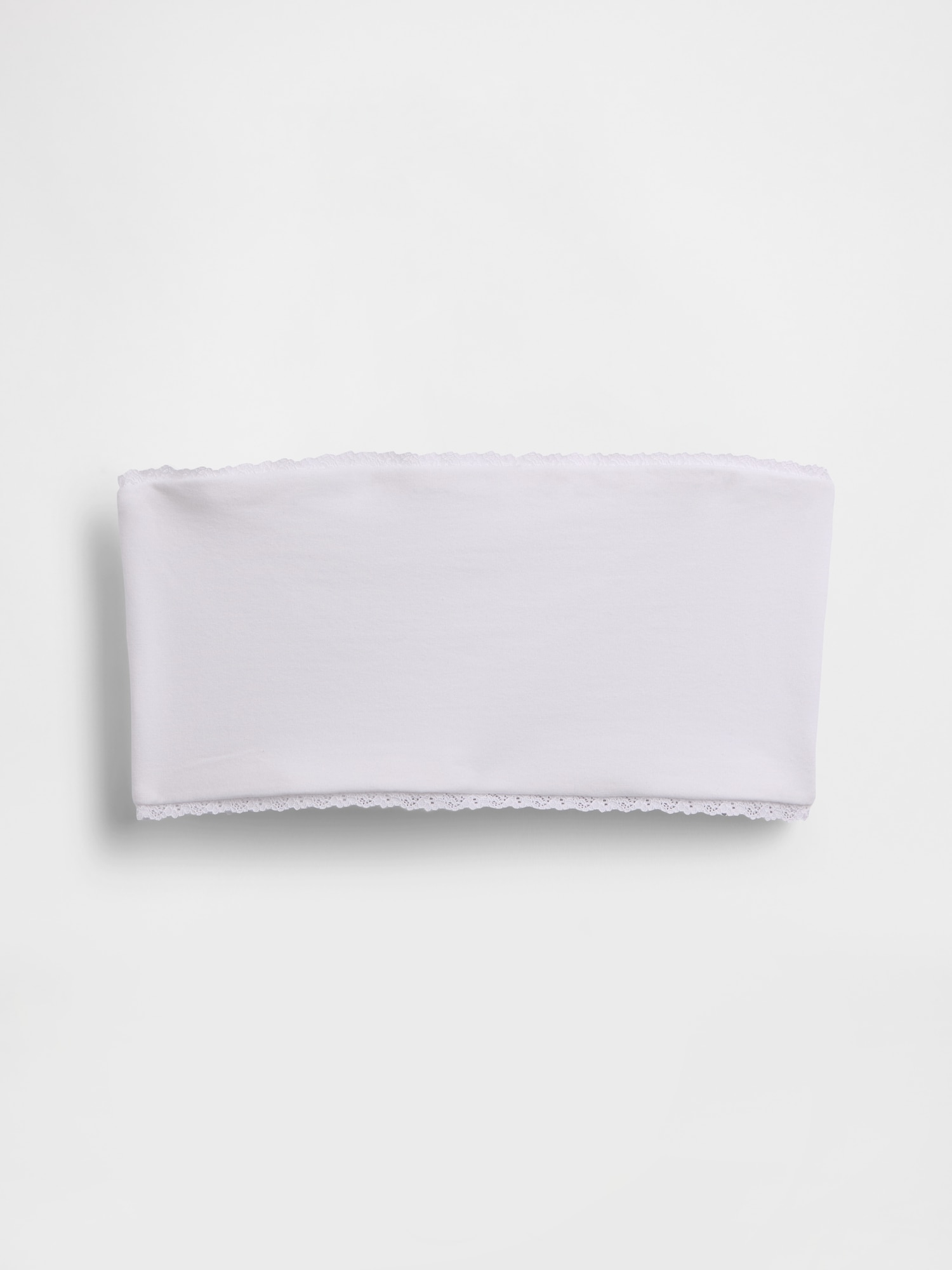 Organic Stretch Cotton Lace-Trim Bandeau Bralette