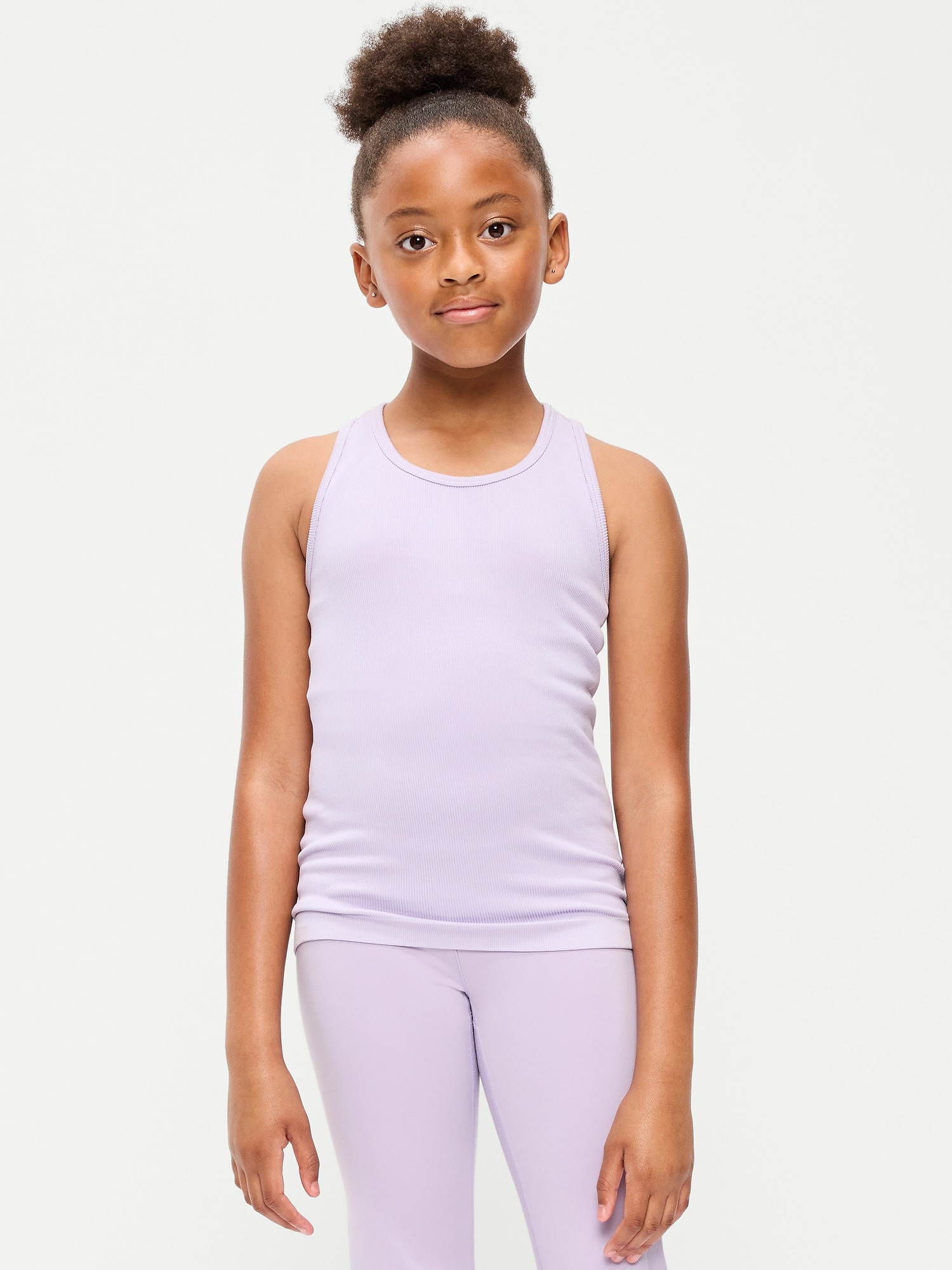 Fitted Seamless Ribbed Racerback Performance Top for Girls