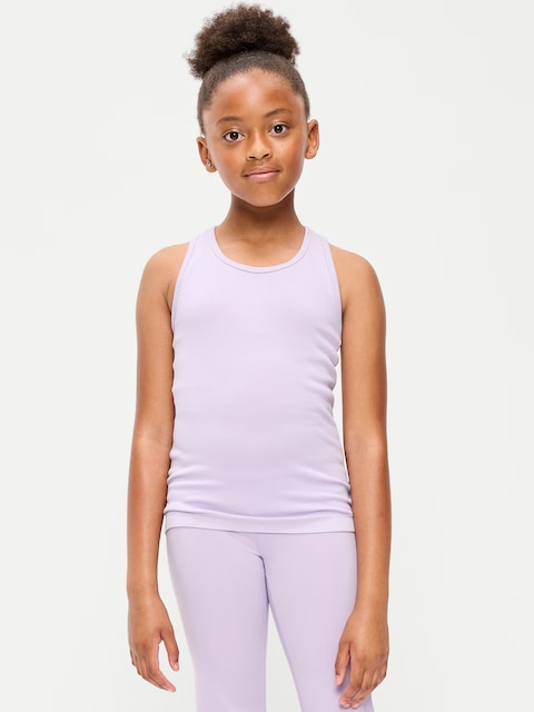 HAUT PERFORMANCE CÔTELÉ ET AJUSTÉ À DOS NAGEUR SANS COUTURES POUR FILLE