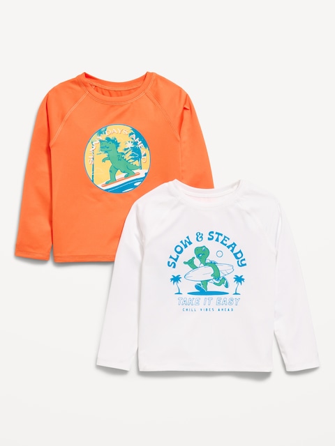 HAUT DE MAILLOT ANTI-UV À MANCHES LONGUES ET IMPRIMÉ POUR TOUT-PETIT (PAQUET DE 2)