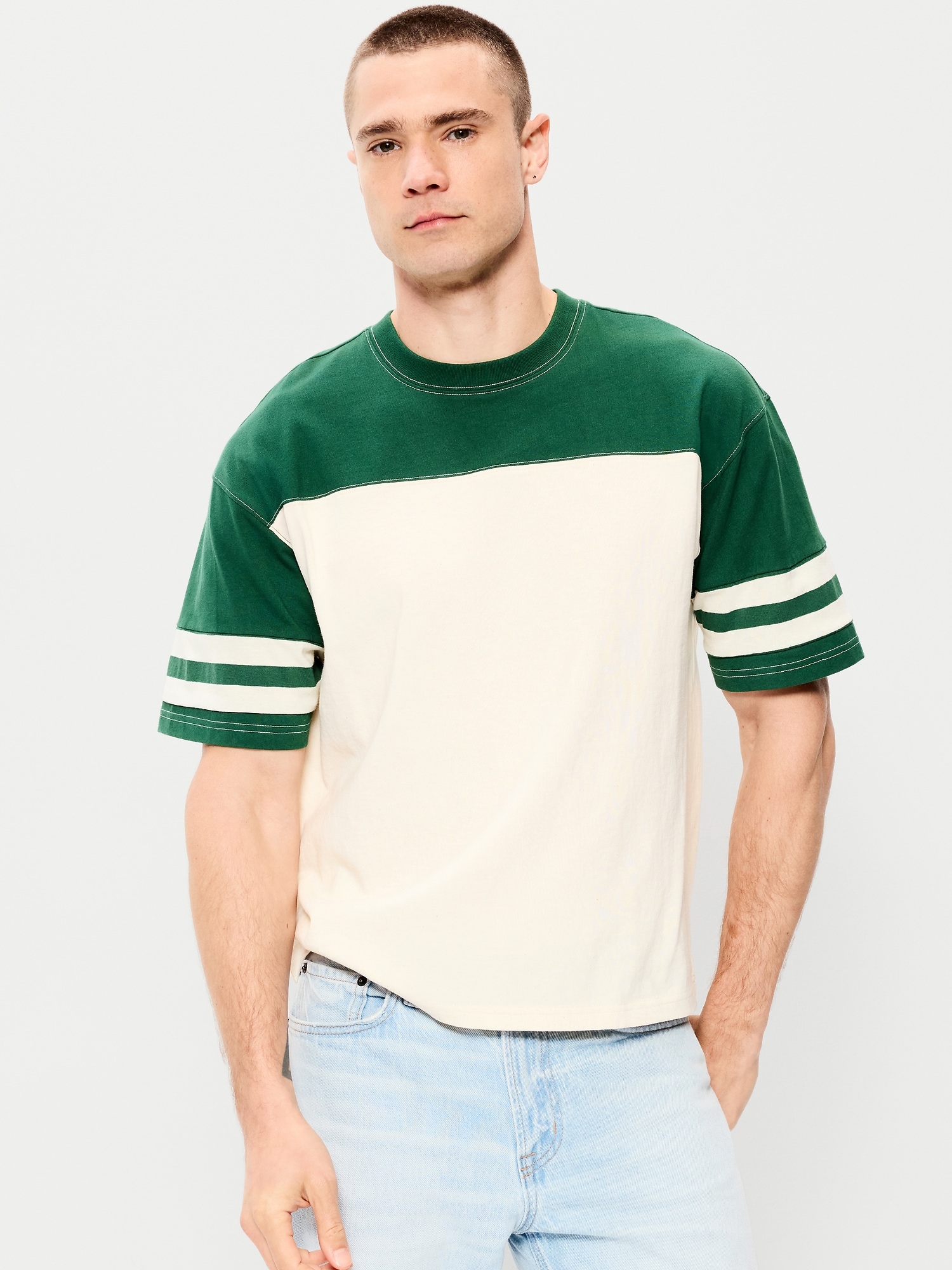 T-SHIRT ÉPAIS DE STYLE FOOTBALL À MANCHES COURTES