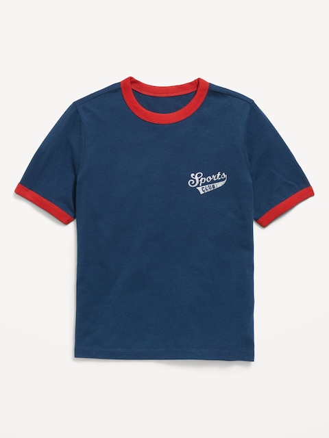 Softest Short-Sleeve Graphic Ringer T-Shirt for Boys