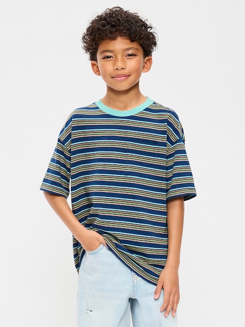 T-SHIRT SURDIMENSIONNÉ À RAYURES À MANCHES COURTES POUR GARÇON