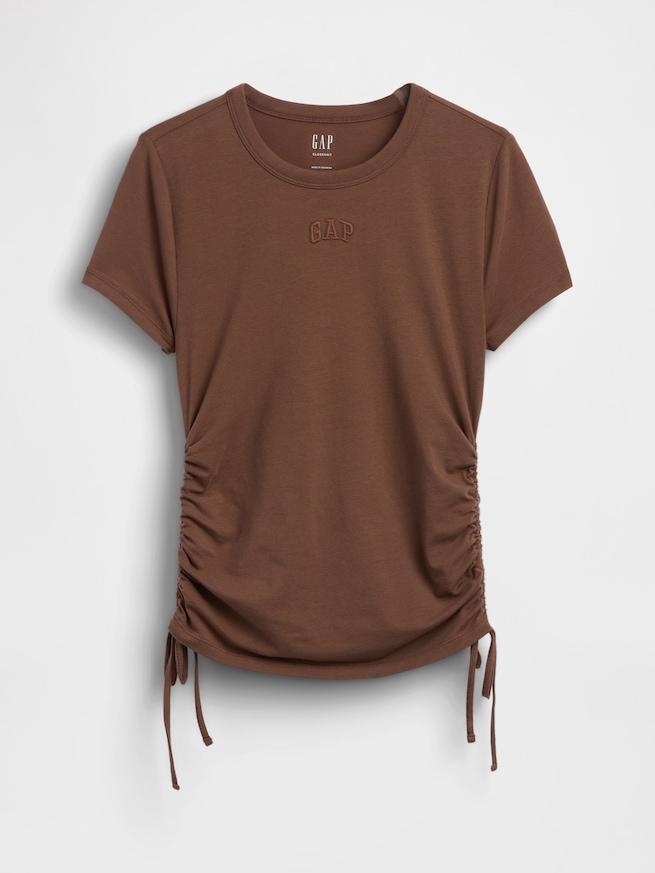 クロースニット ジャージー GAPロゴ ルーシュ サイドタイTシャツ-4