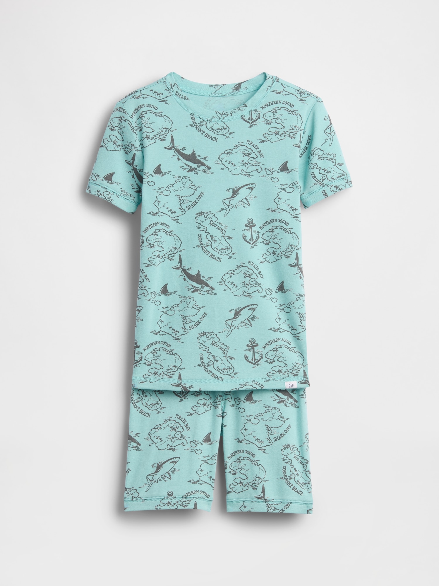 Kids Organic Brushed Cotton Pirate Map PJ Short Set