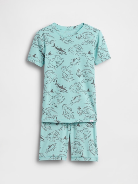 Kids Organic Brushed Cotton Pirate Map PJ Short Set