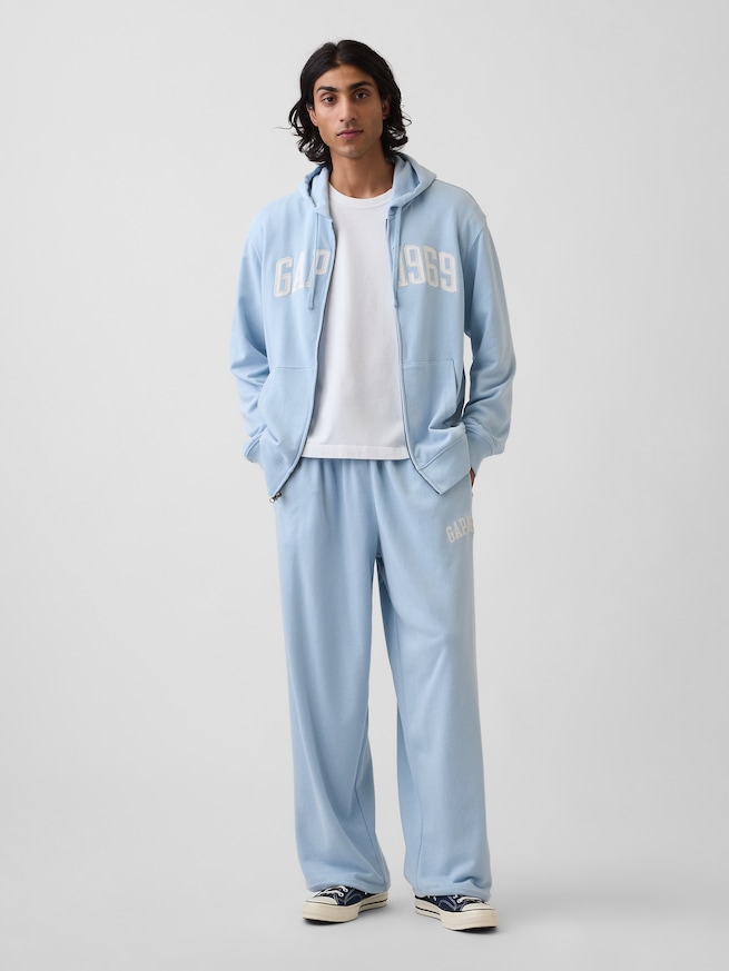 フレンチテリー リラックスフィット GAP1969ロゴ  ジップアップパーカー-1