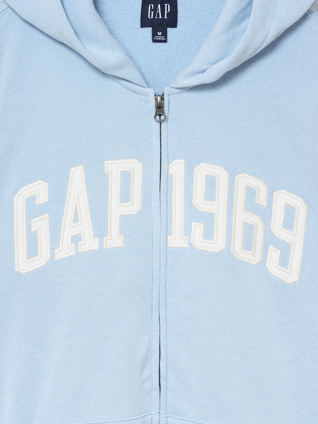 フレンチテリー リラックスフィット GAP1969ロゴ  ジップアップパーカー-3