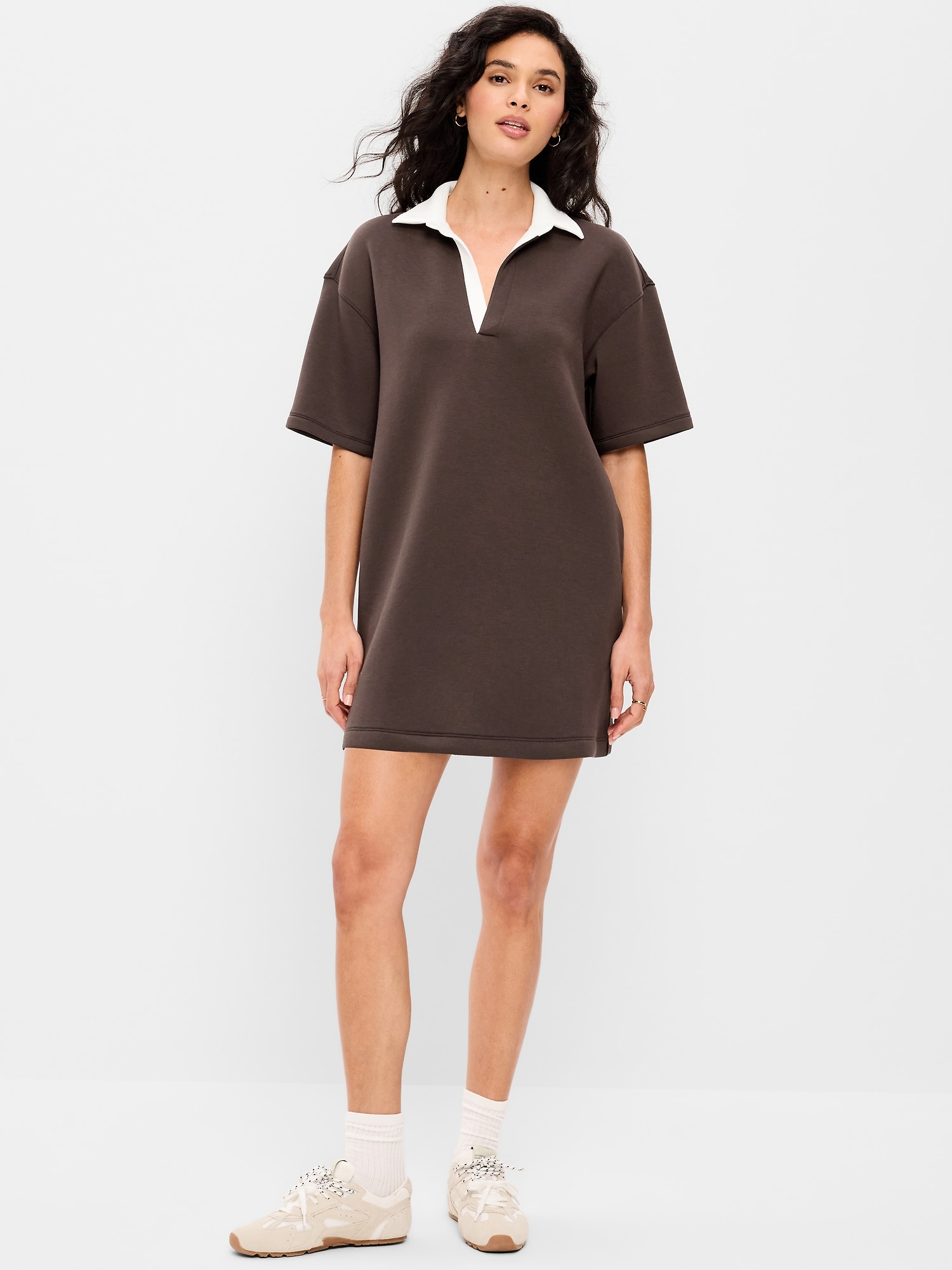ROBE POLO À MANCHES COURTES EN MOLLETON RAFFINÉ