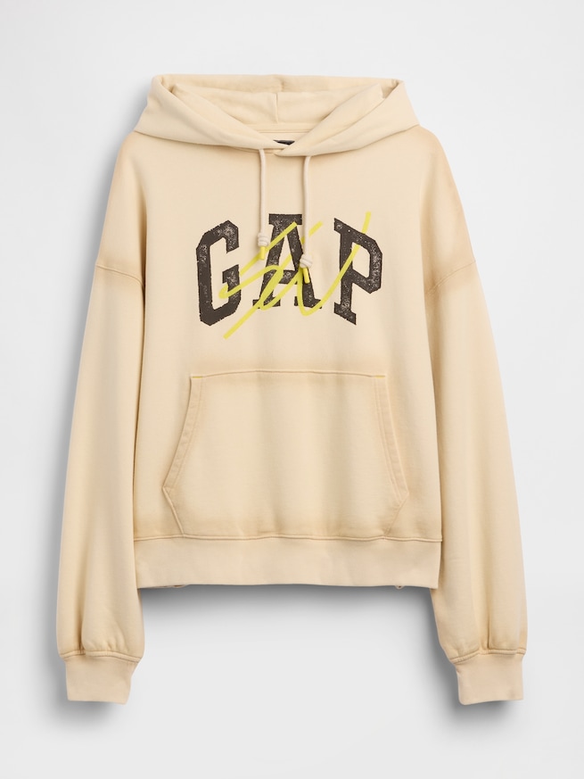 Gap &times; Sean Wotherspoon ヘビーウェイト フレンチテリー オーバーサイズ クロップド GAPロゴパーカー-4