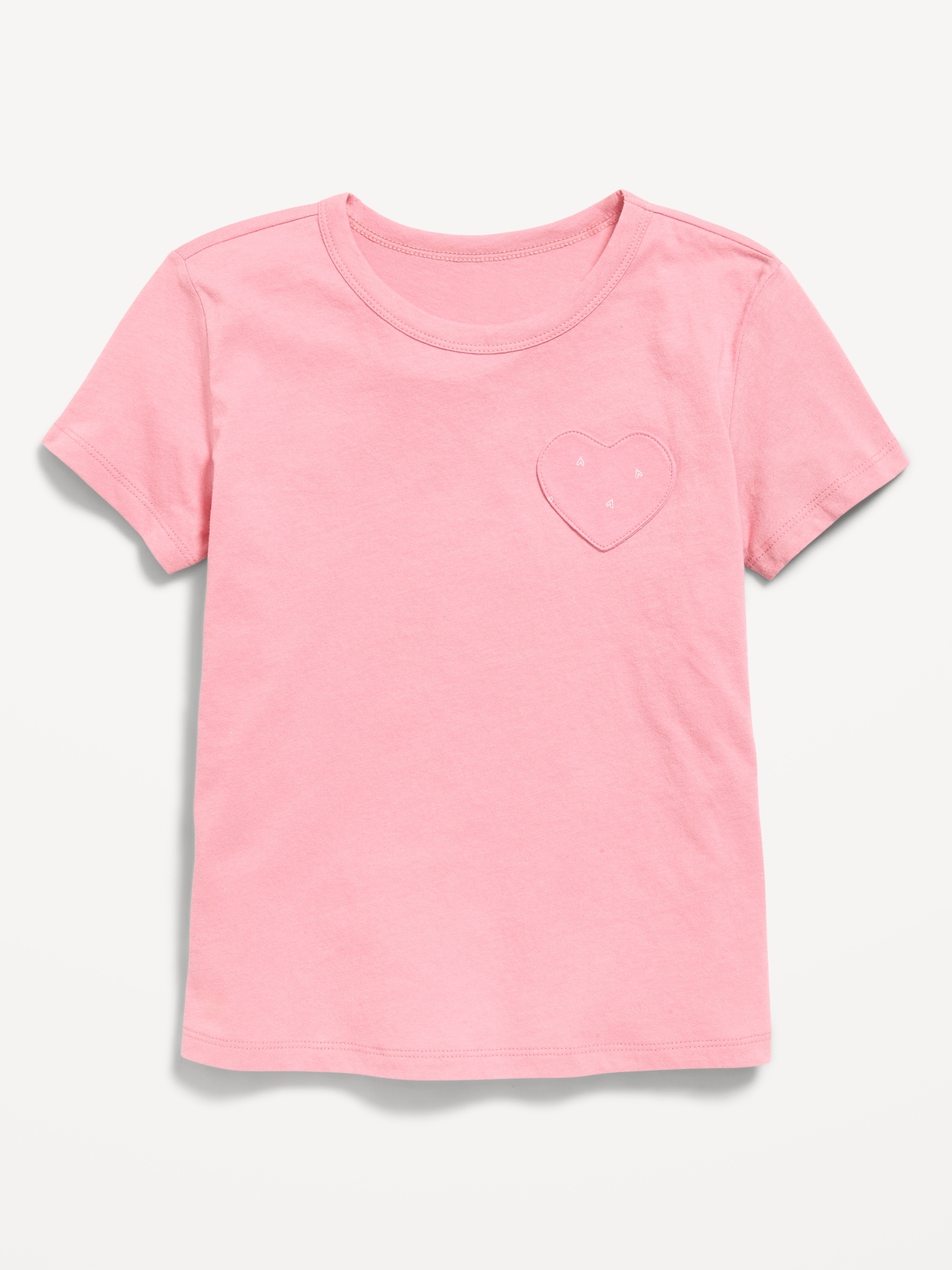 T-SHIRT ULTRA-DOUX À POCHE EN CŒUR À MANCHES COURTES POUR FILLE