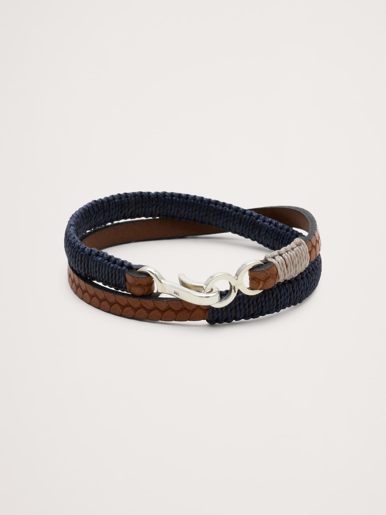 Hand-Knotted Embossed Leather Bracelet By Caputo & Co