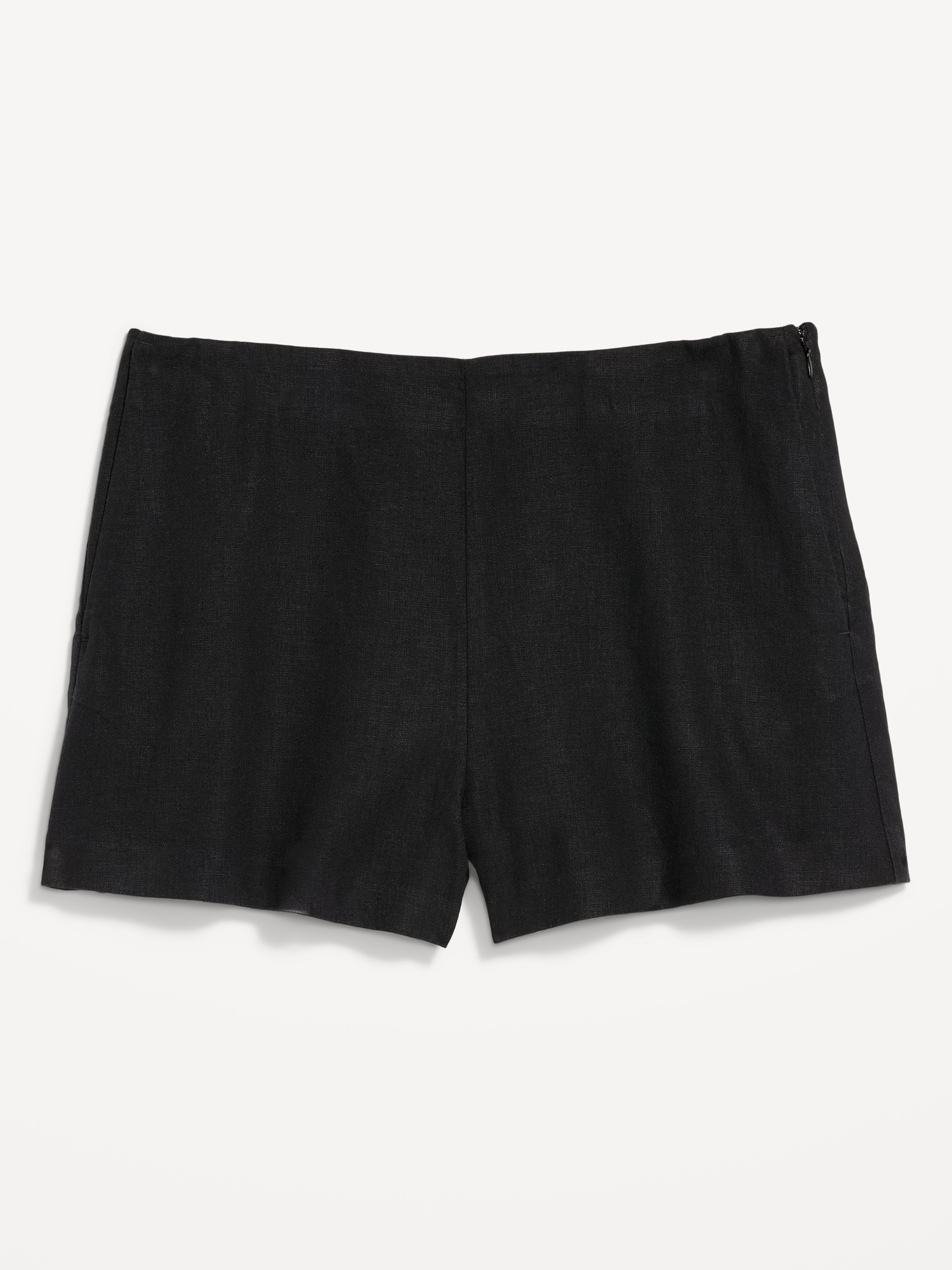 High-Waisted Linen-Blend Micro Shorts