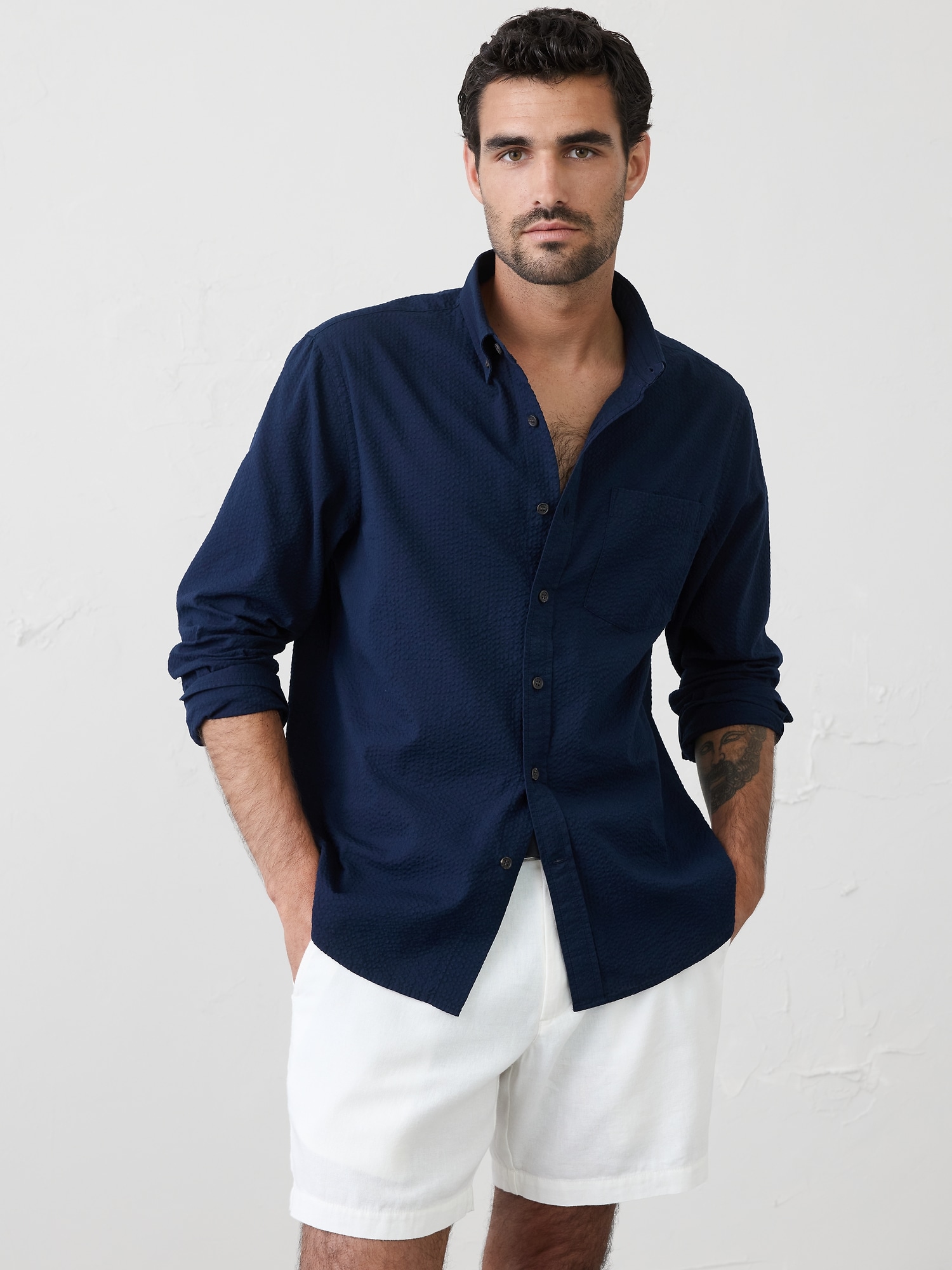 Standard-Fit Seersucker Shirt