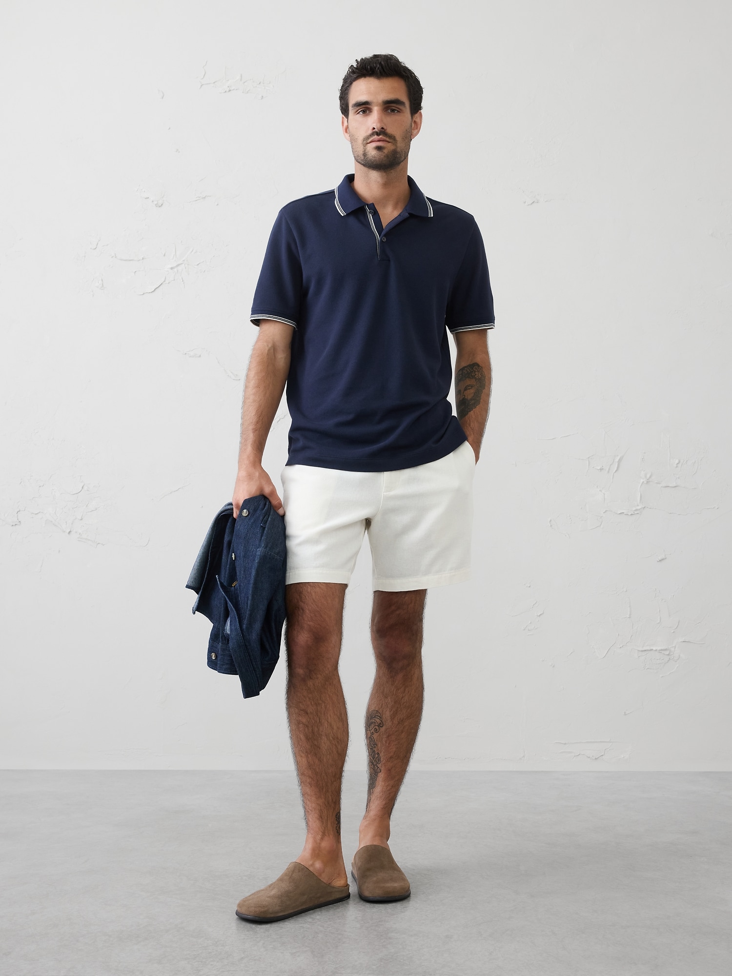Standard-Fit Textured Tipped Polo