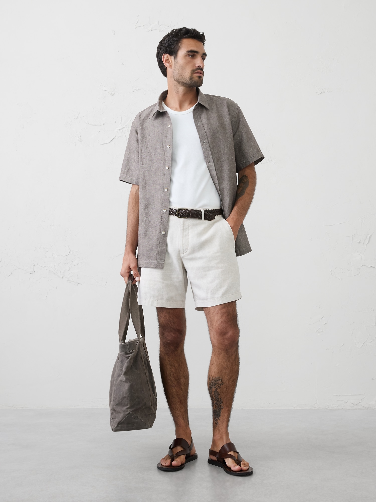 Standard-Fit Linen-Blend Shirt