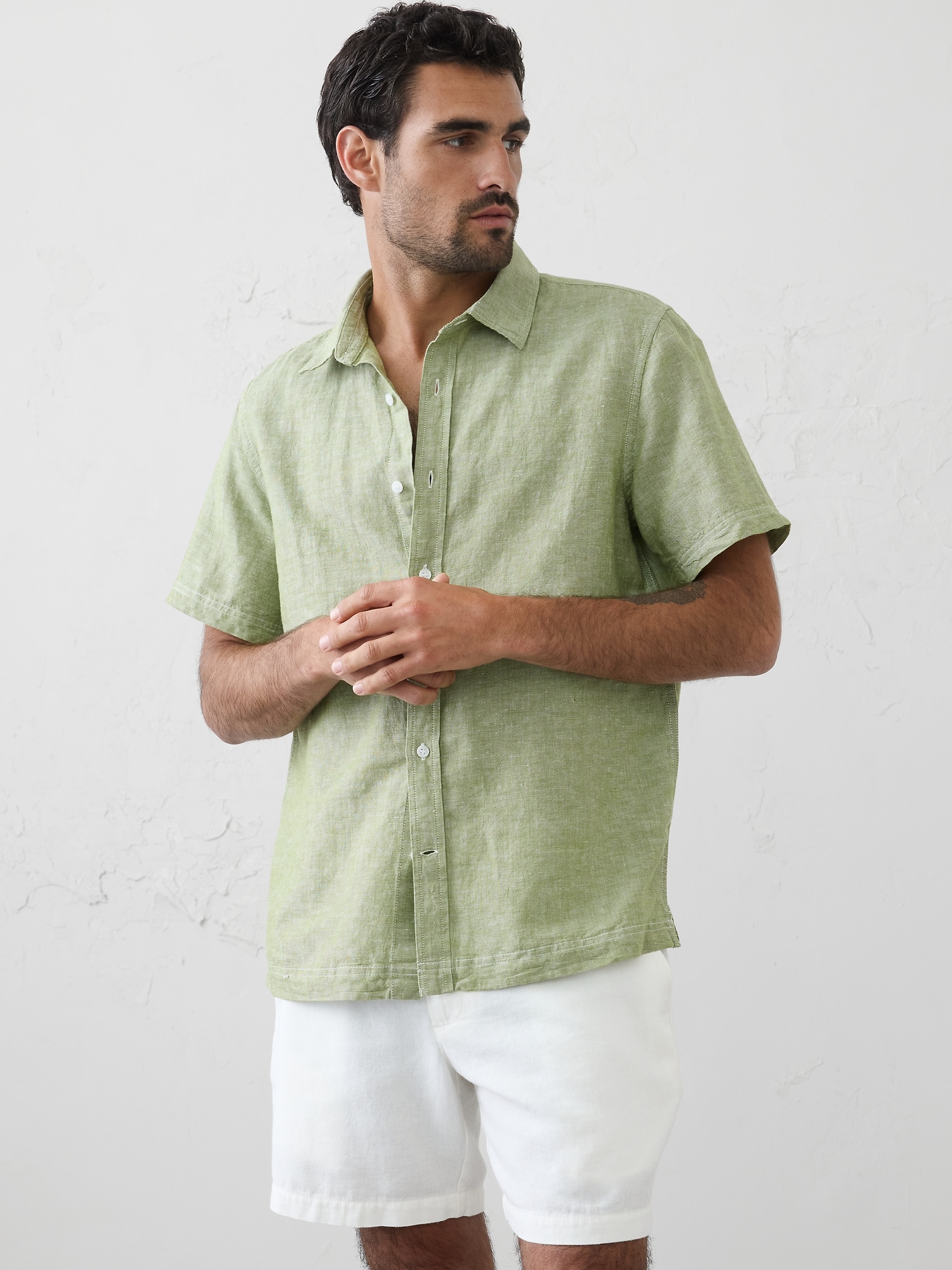 Standard-Fit Linen-Blend Shirt