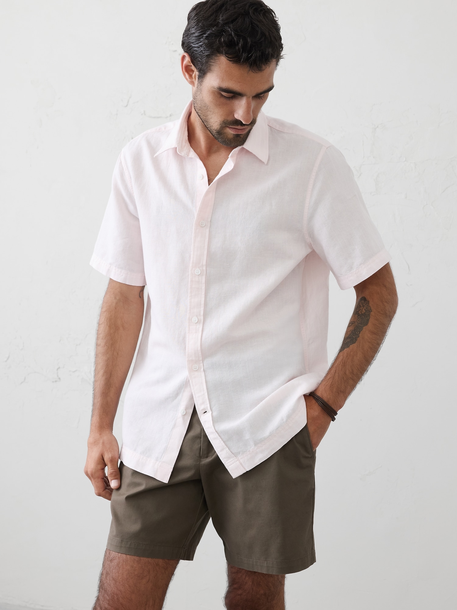 Standard-Fit Linen-Blend Shirt