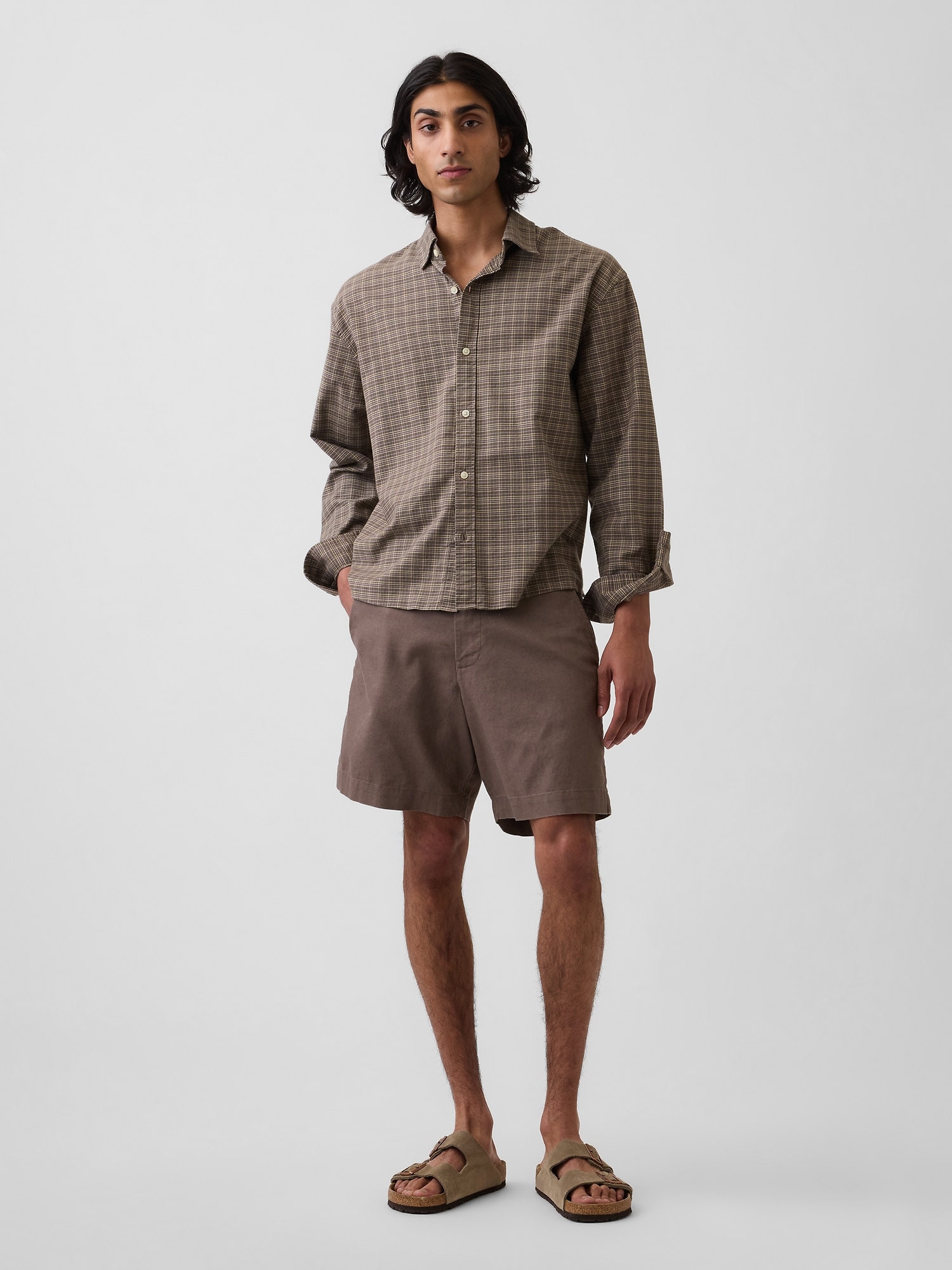 7.5" Linen-Cotton Shorts