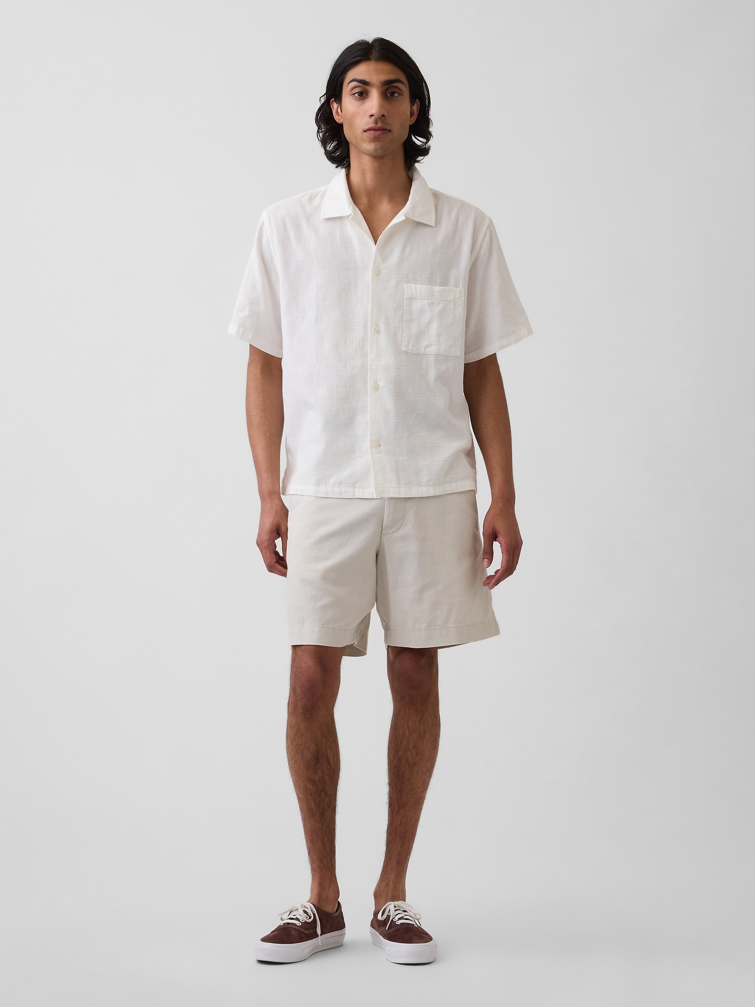 7.5" Linen-Cotton Shorts