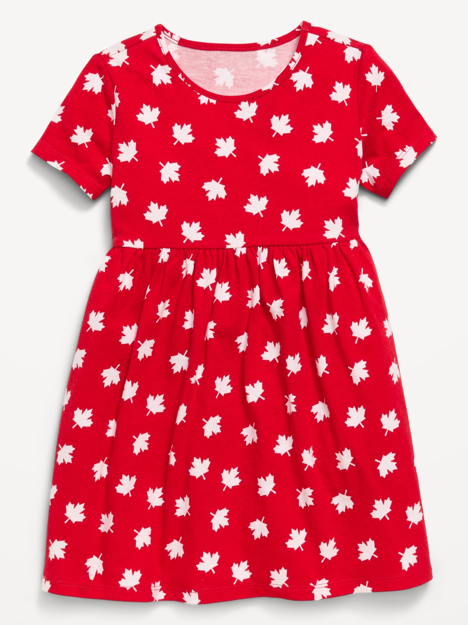 ROBE À MANCHES COURTES EN TRICOT DE JERSEY À MOTIF POUR TOUTE-PETITE