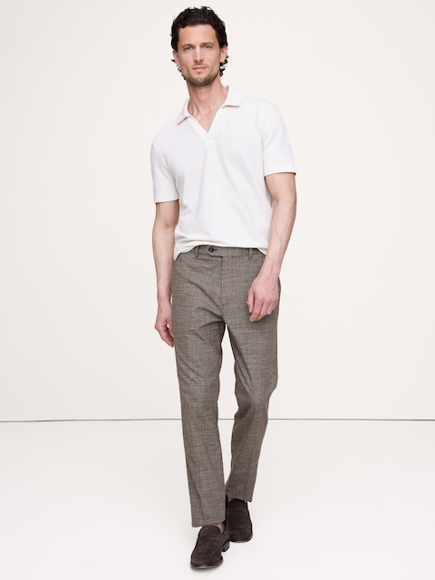 PANTALON HABILLÉ INFROISSABLE À COUPE ÉTROITE - Pied-De