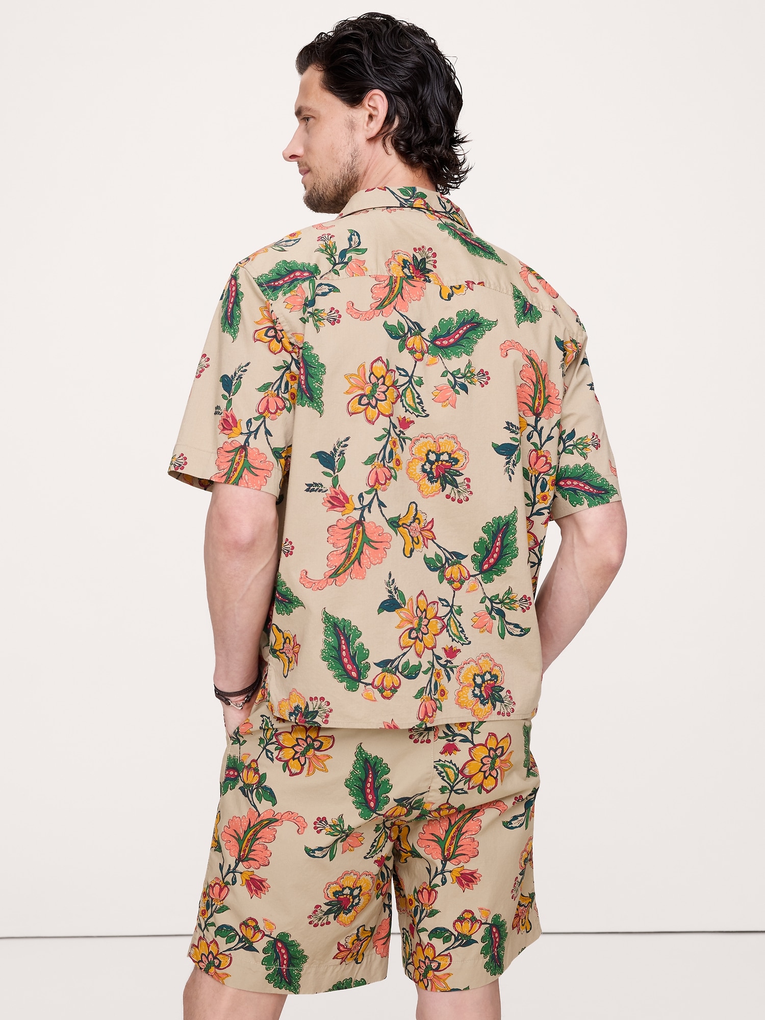 リラックスフィット コットンポプリン リゾートシャツ-2