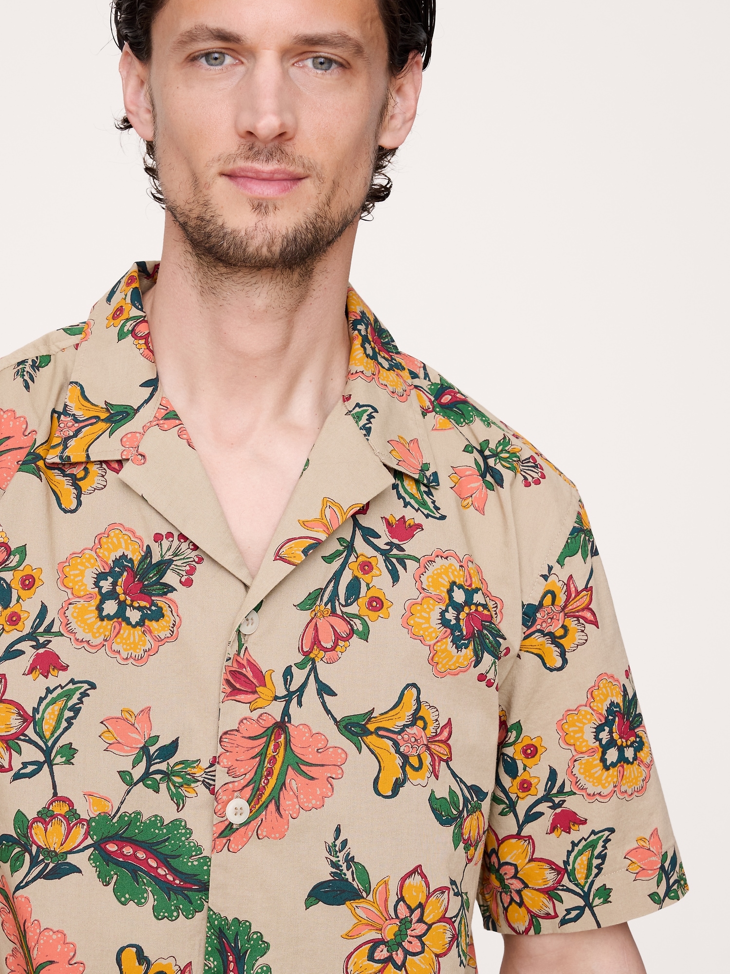 リラックスフィット コットンポプリン リゾートシャツ-0