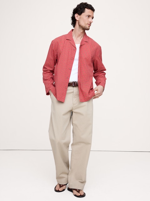 CHEMISE DE VACANCES DÉCONTRACTÉE À MANCHES LONGUES EN COTON ÉTÉ LÉGER
