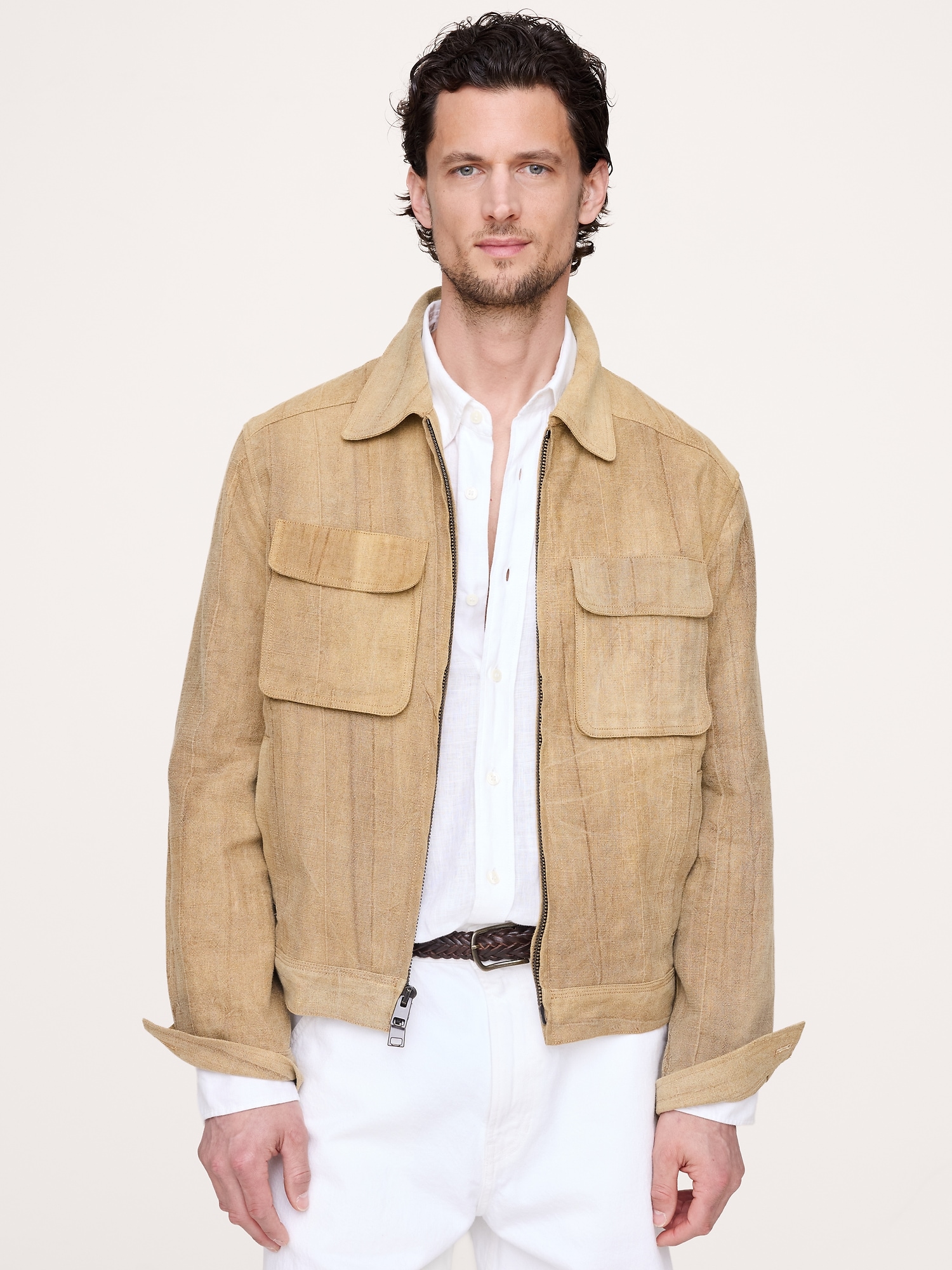 Ramie-Cotton Flight Jacket