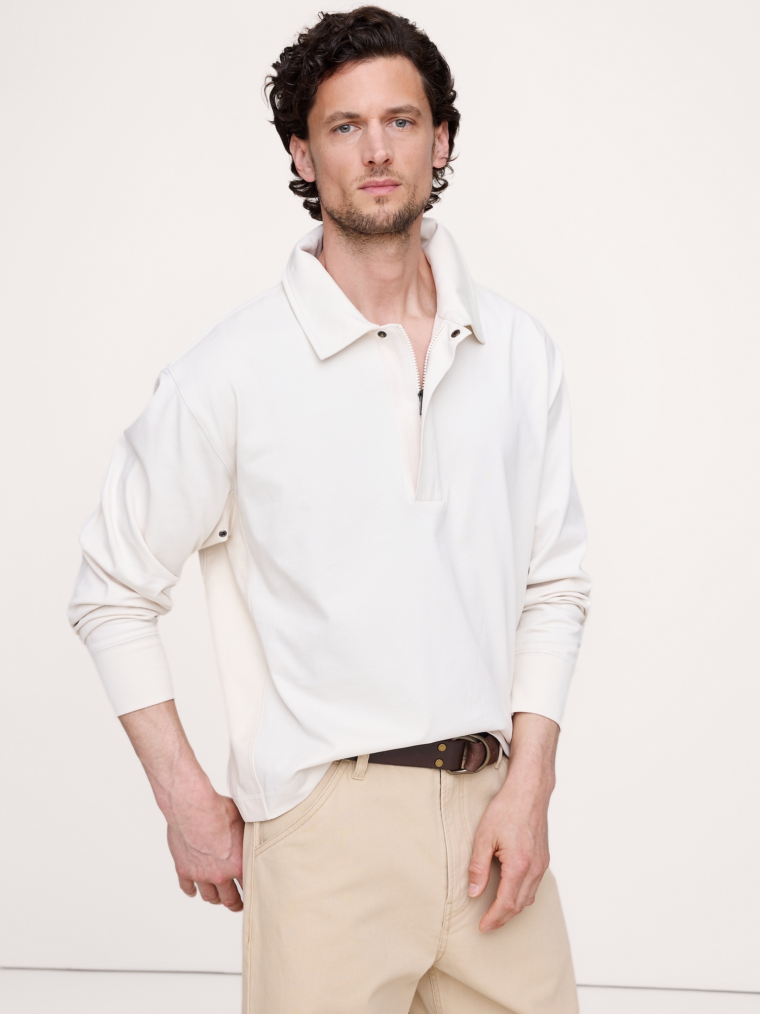 POLO AVIATEUR EN COTON ÉPAIS