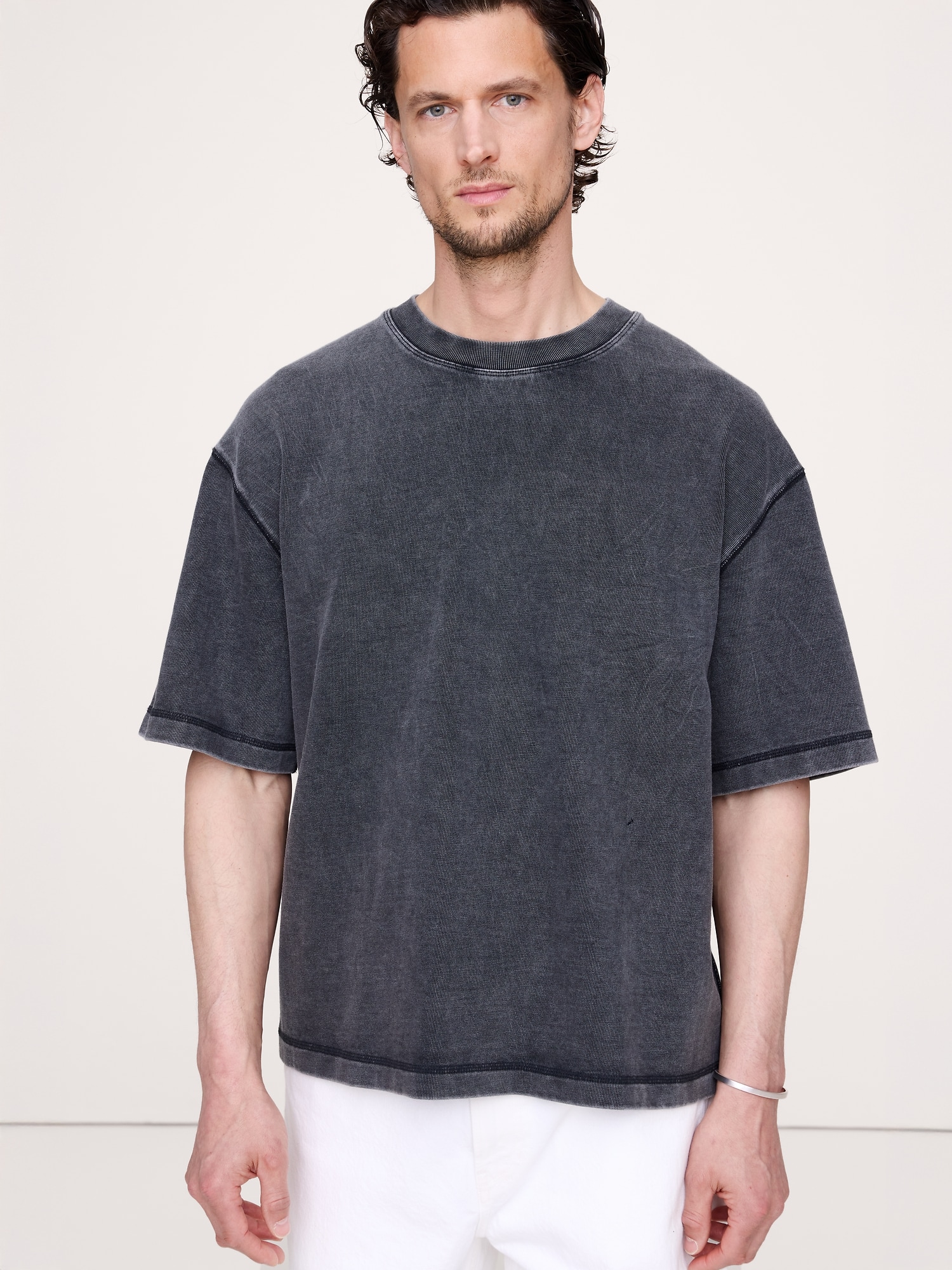 Sueded Cotton Boxy Tee