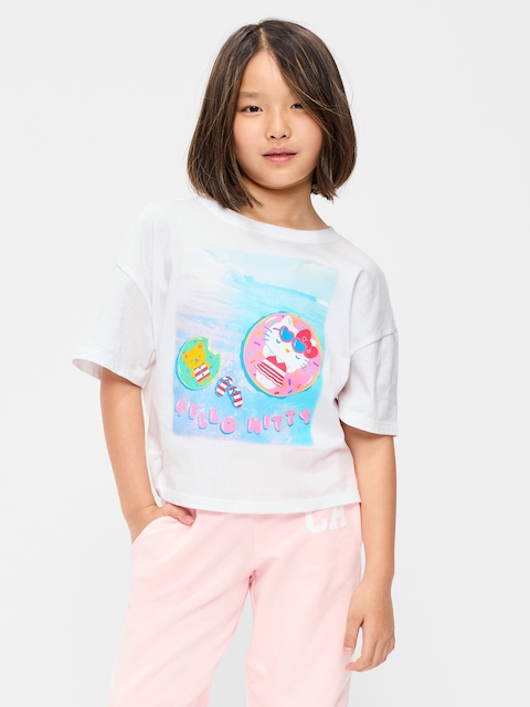 T-SHIRT COURT SURDIMENSIONNÉ À IMPRIMÉ HELLO KITTY® POUR FILLE