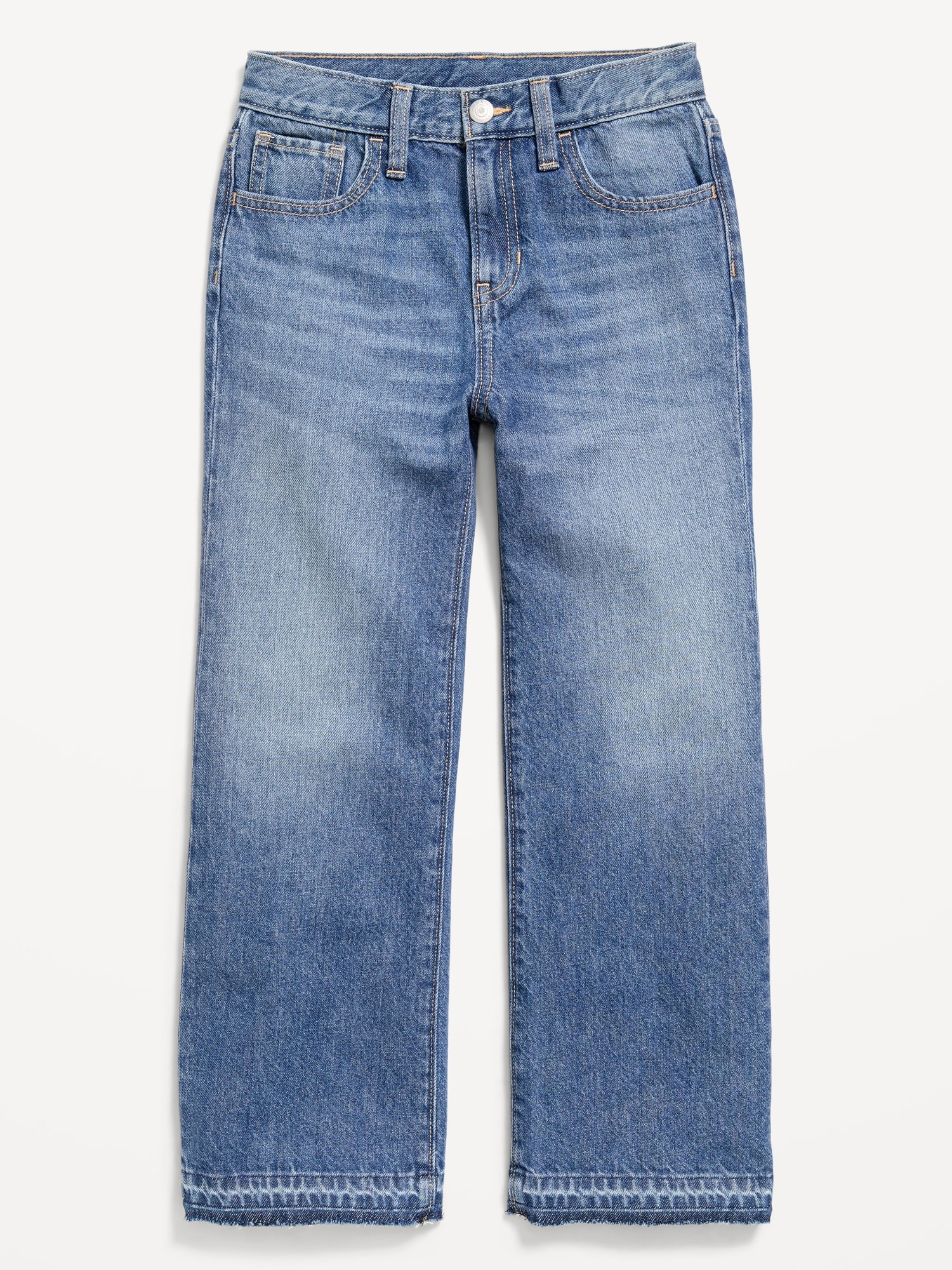 JEAN COUPE GÉNÉREUSE JAMBE LARGE À TAILLE HAUTE POUR FILLE