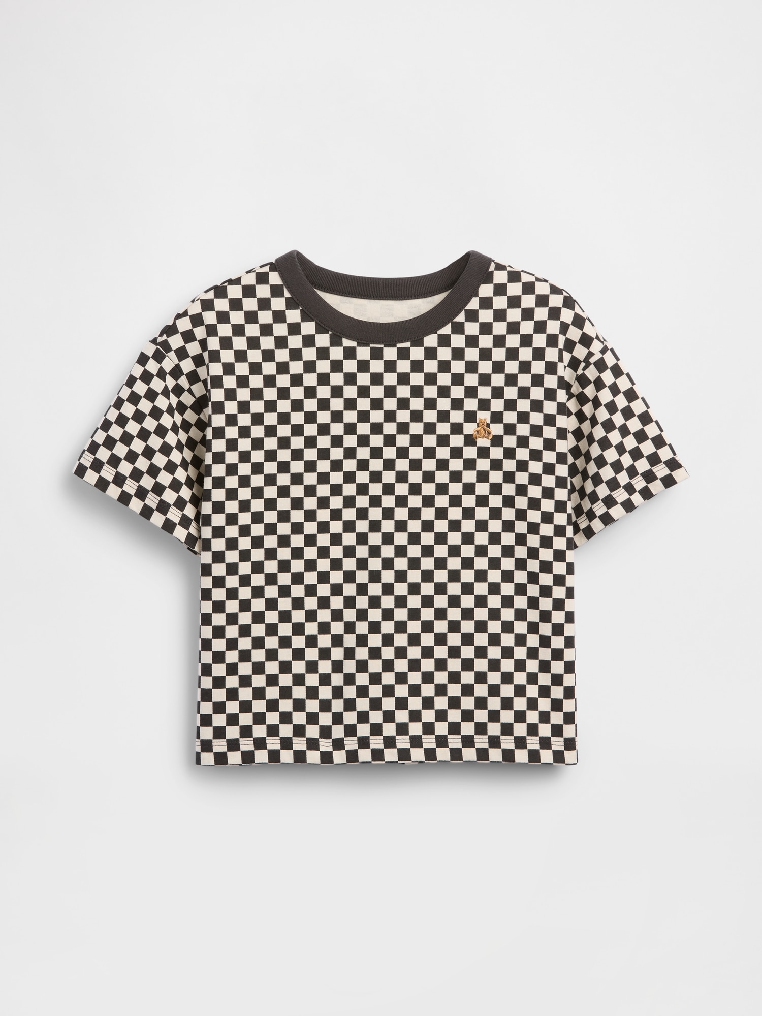 T-SHIRT DROIT À MOTIF DE DAMIERS POUR BÉBÉ ET TOUT-PETIT