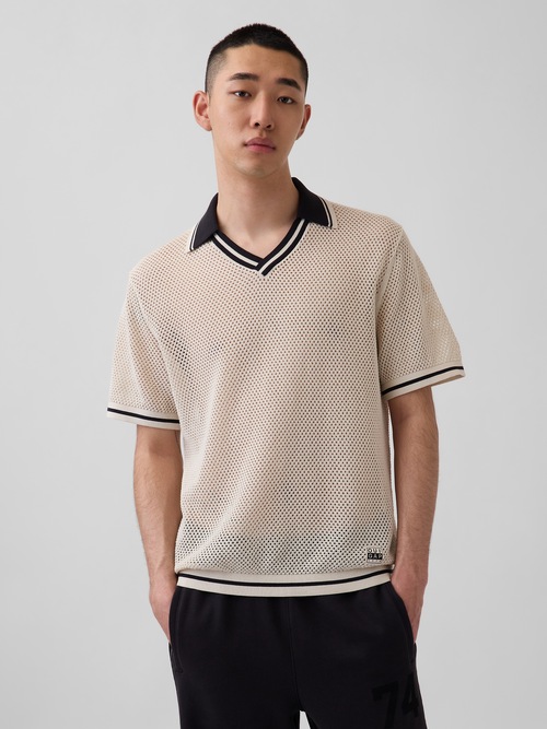 OuiGap メッシュニットポロシャツ
