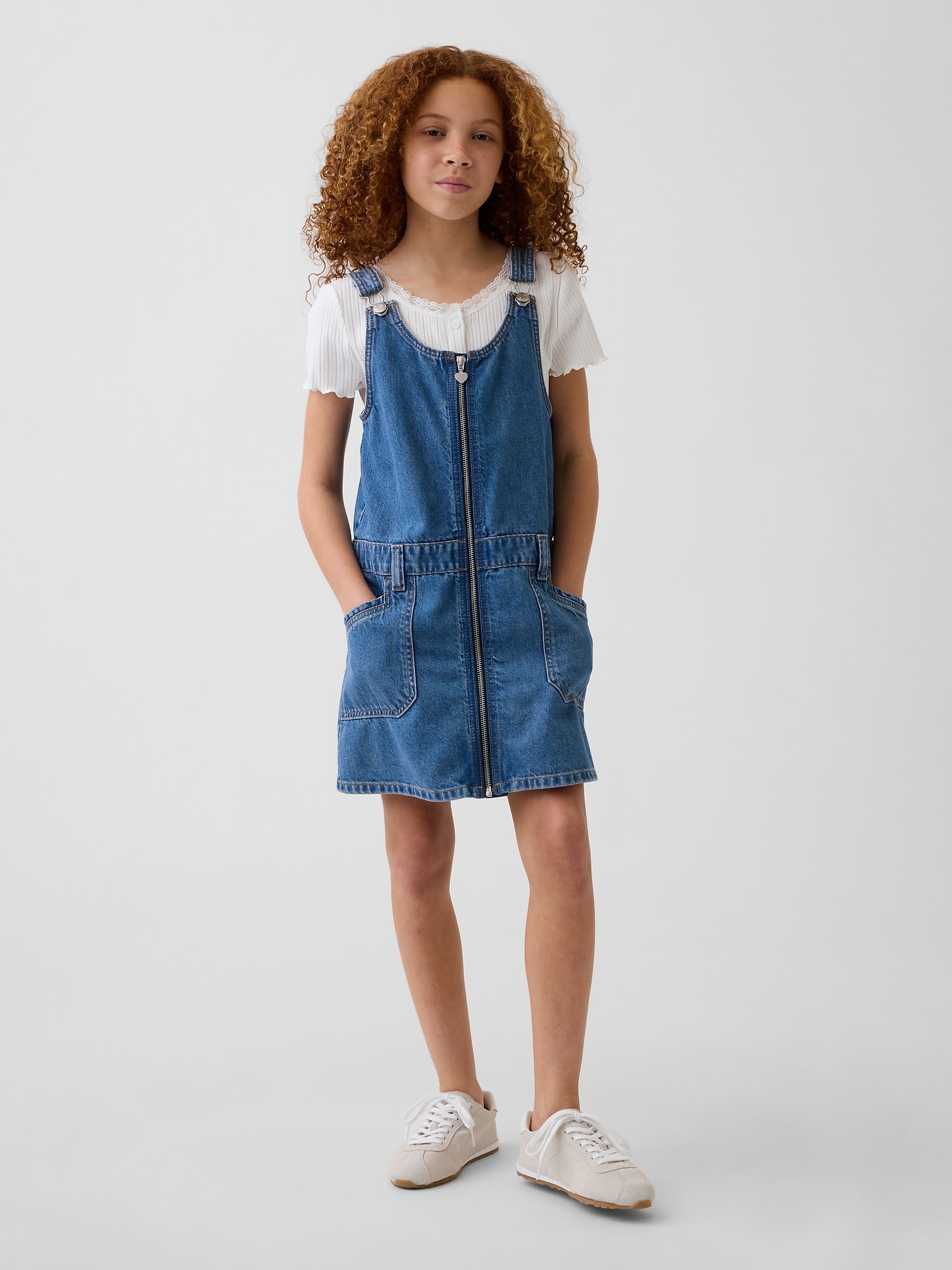 JUPE-SALOPETTE EN DENIM POUR ENFANT
