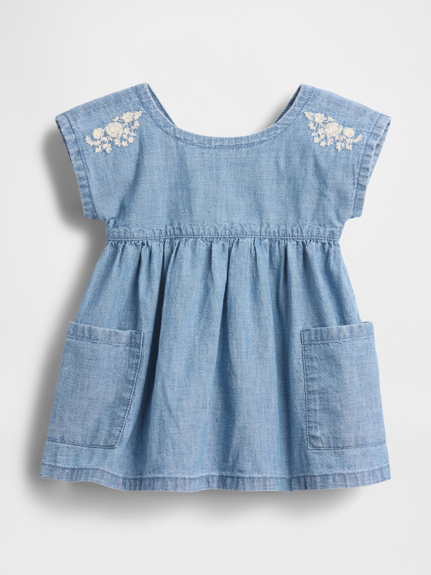 ROBE À POCHE EN DENIM BRODÉ POUR BÉBÉ