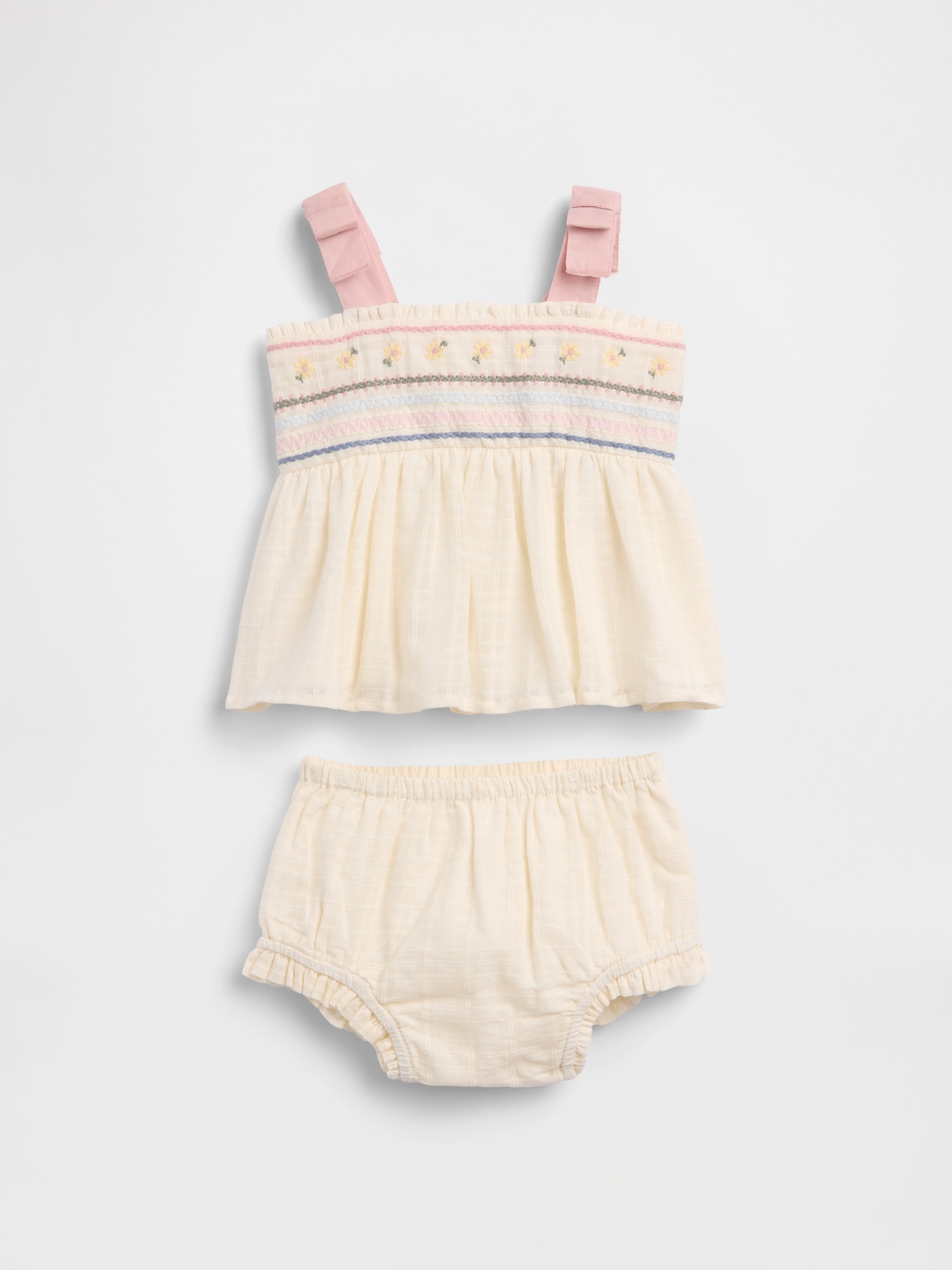 ENSEMBLE AVEC CAMISOLE BRODÉE POUR BÉBÉ
