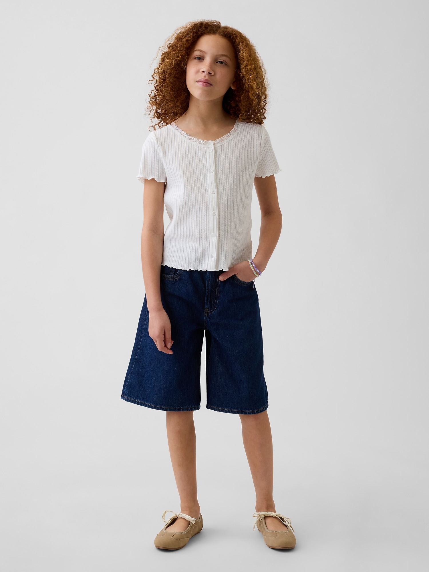 BERMUDA À TAILLE BASSE EN DENIM POUR ENFANT
