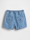 くまさん ポケット プルオンデニムショートパンツ (ベビー)-0