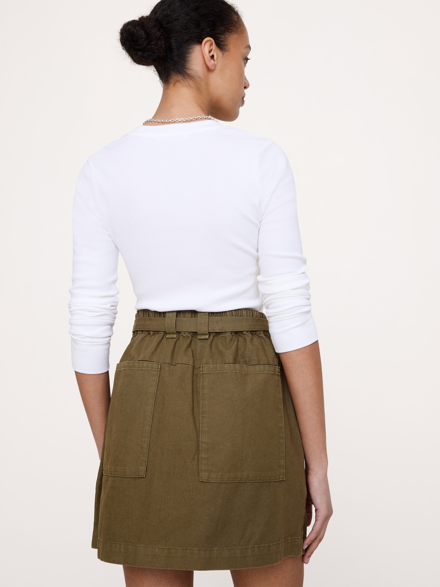 Cotton Utility Mini Skirt