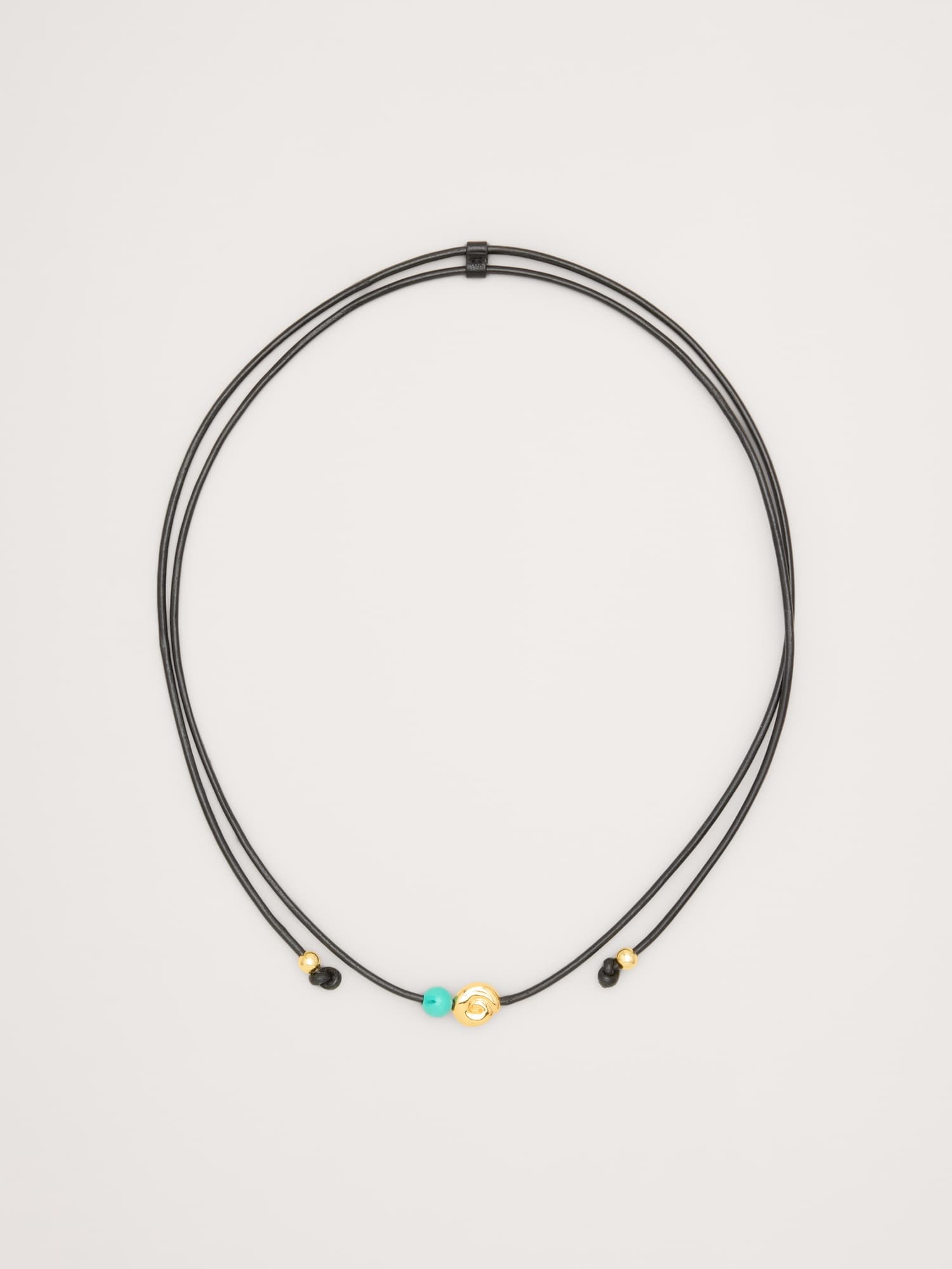 Metallic Stone Cord Necklace