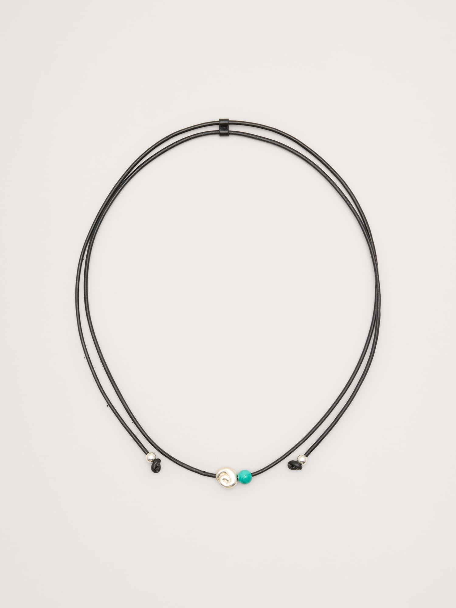 Metallic Stone Cord Necklace