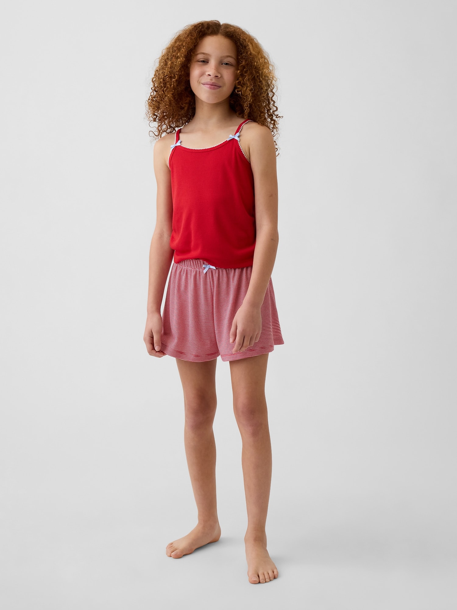 SHORT DE PYJAMA CÔTELÉ EN MATIÈRE RECYCLÉE POUR ENFANT