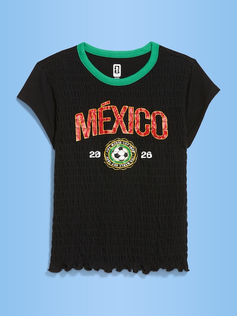 T-SHIRT SMOCKÉ À IMPRIMÉ DE LA COUPE DU MONDE DE LA FIFA 26™, MEXIQUE POUR FEMME