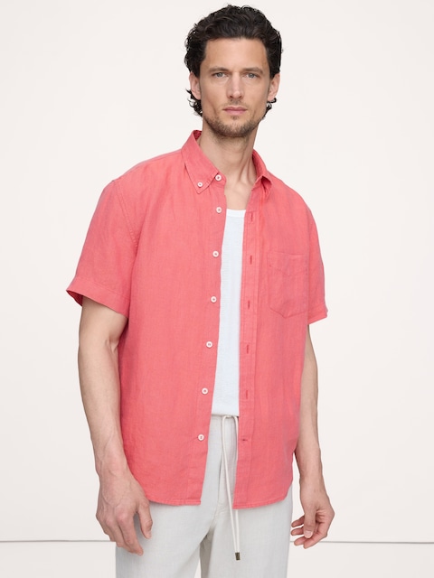 CHEMISE STANDARD À MANCHES COURTES EN LIN