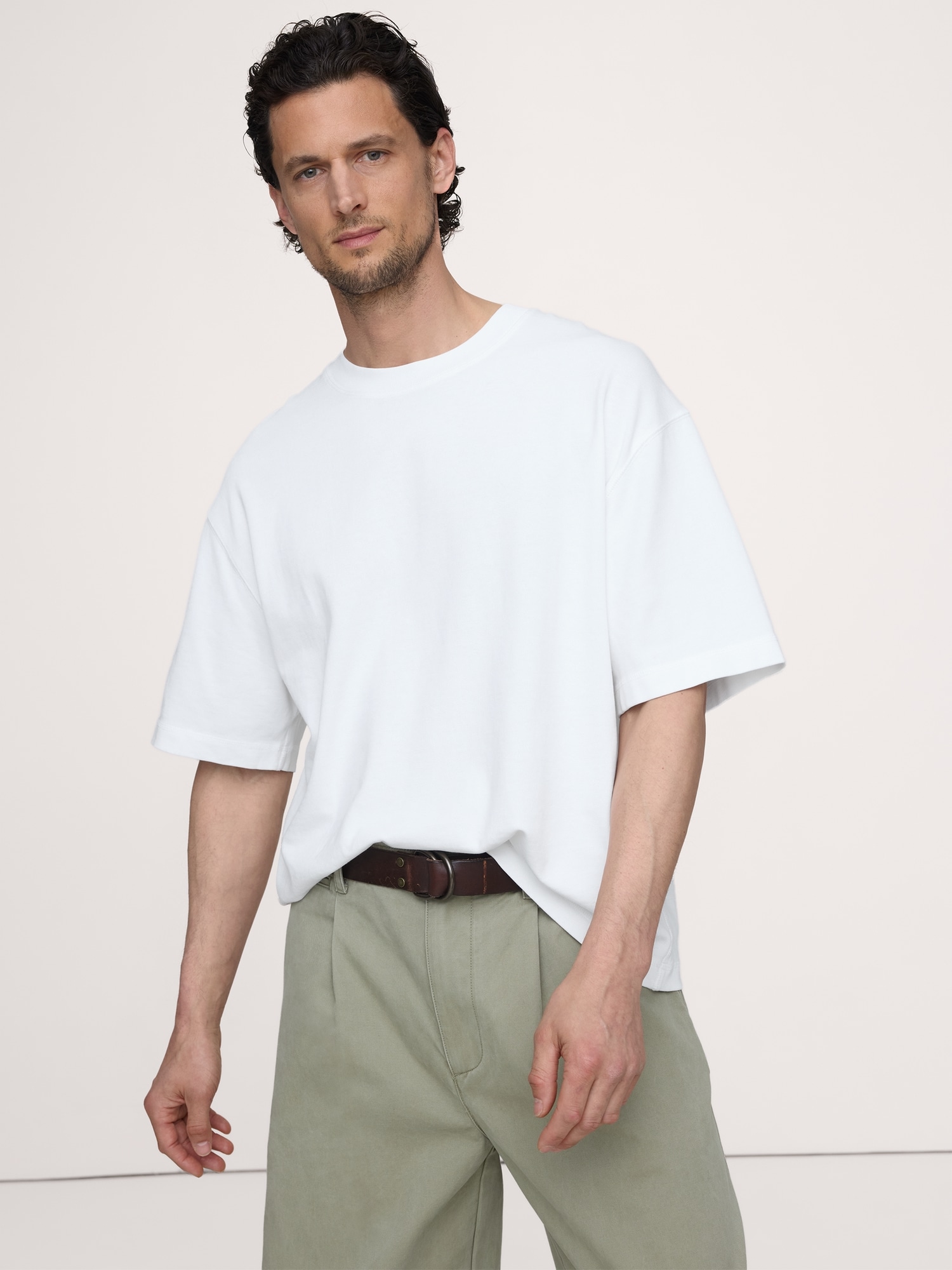 Sueded Cotton Boxy Tee