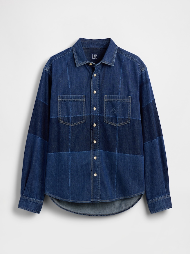 Gap &times; Sean Wotherspoon パッチワークデニムオーバーシャツ-4