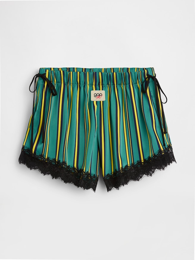 Gap &times; Sean Wotherspoon リサイクル サテンストライプ イージーウエスト ショートパンツ-4